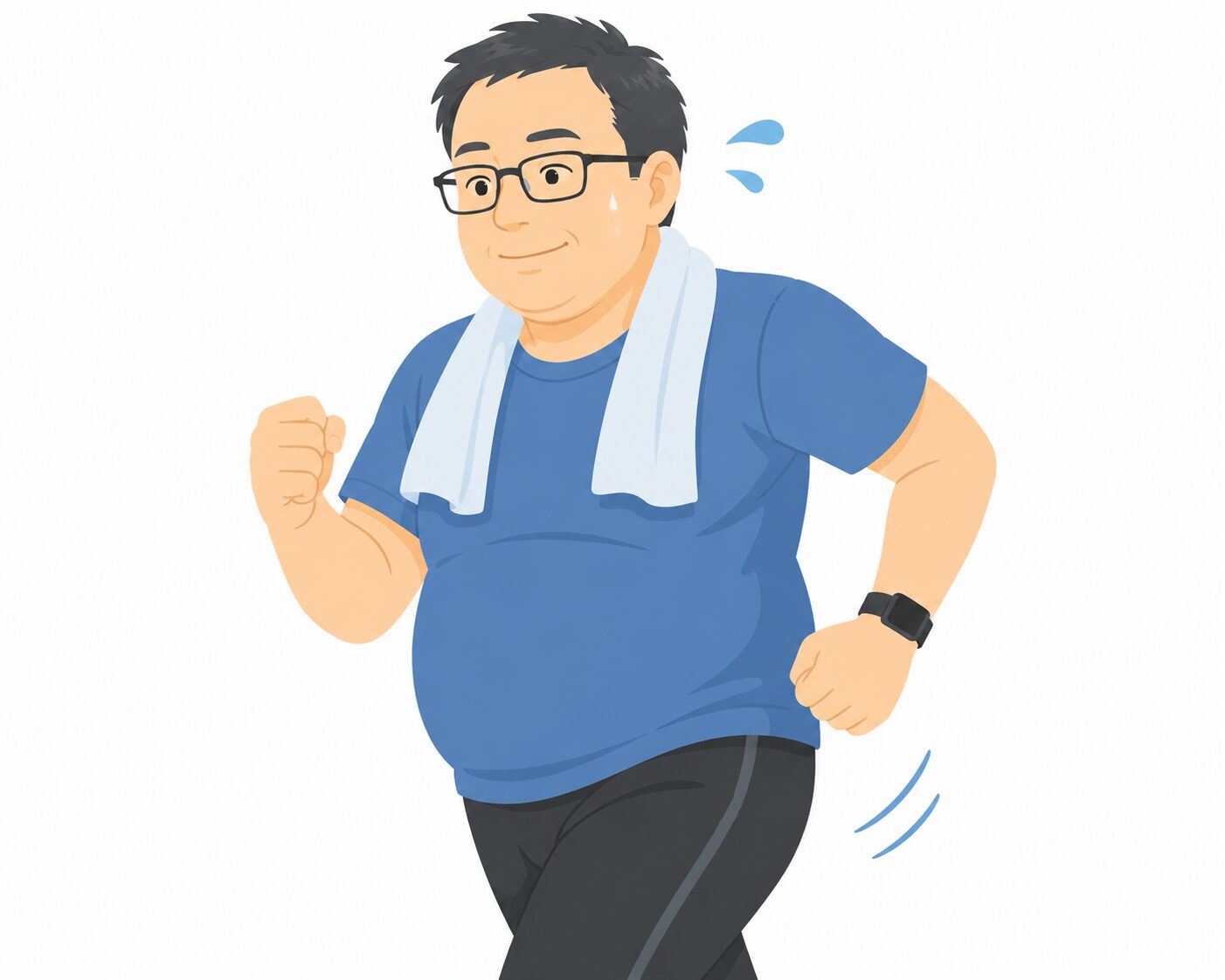 運動する中年男性