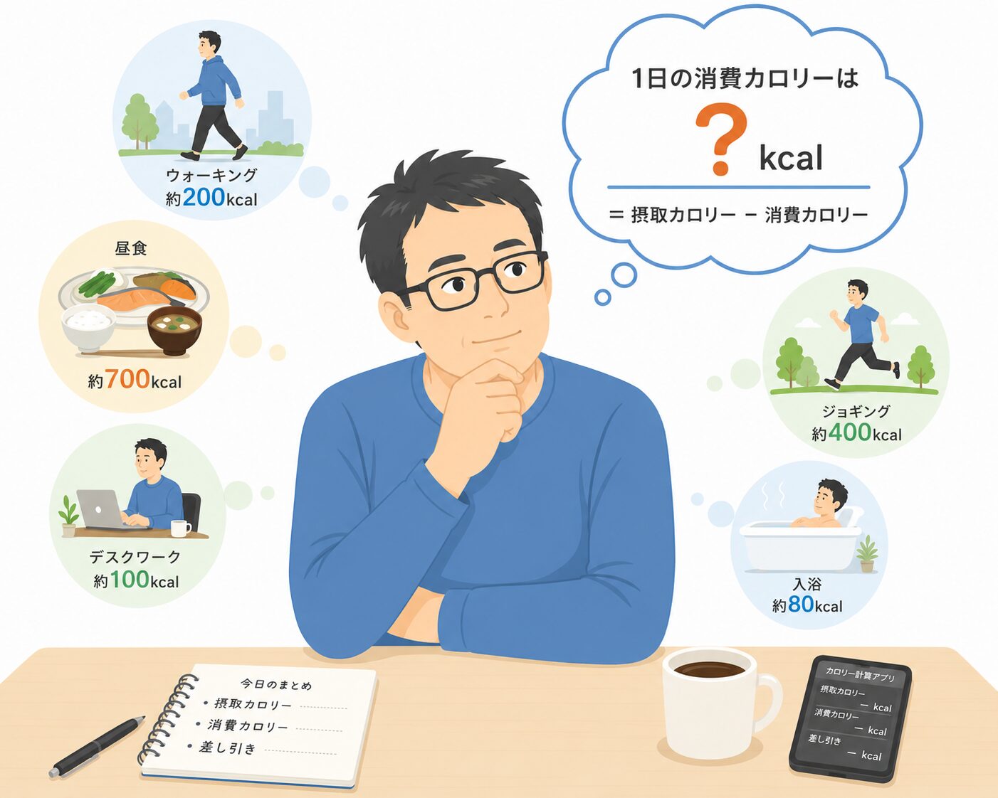 1日のカロリー消費の計算