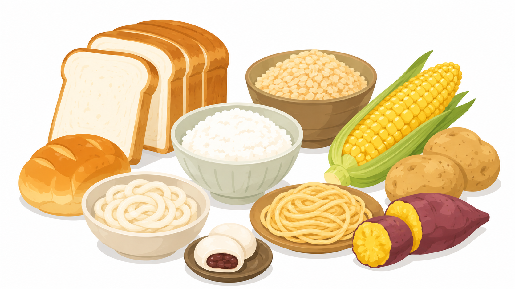 主食のカラフルな盛り合わせ