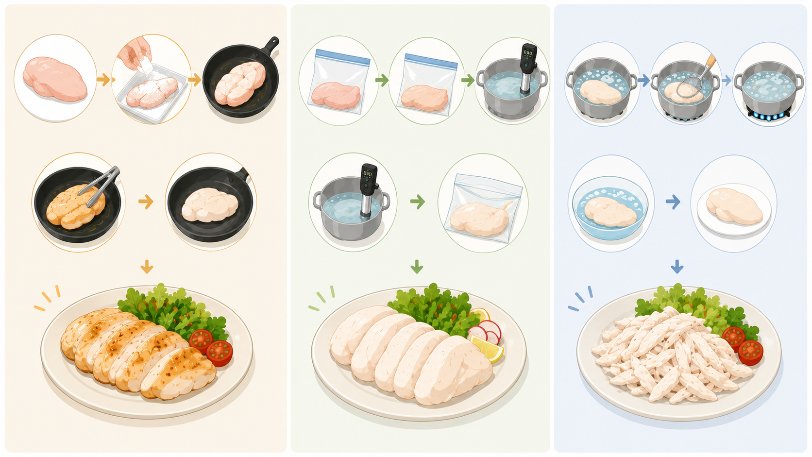 鶏むね肉を美味しく食べるために、パサつきを防ぐ調理方法