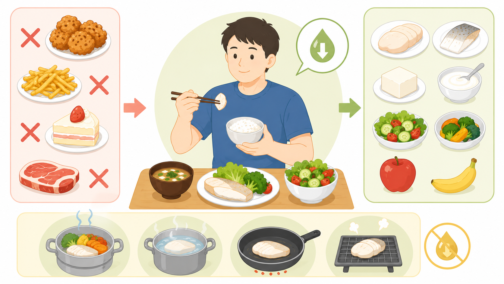 低脂肪で健康的な食事ガイド