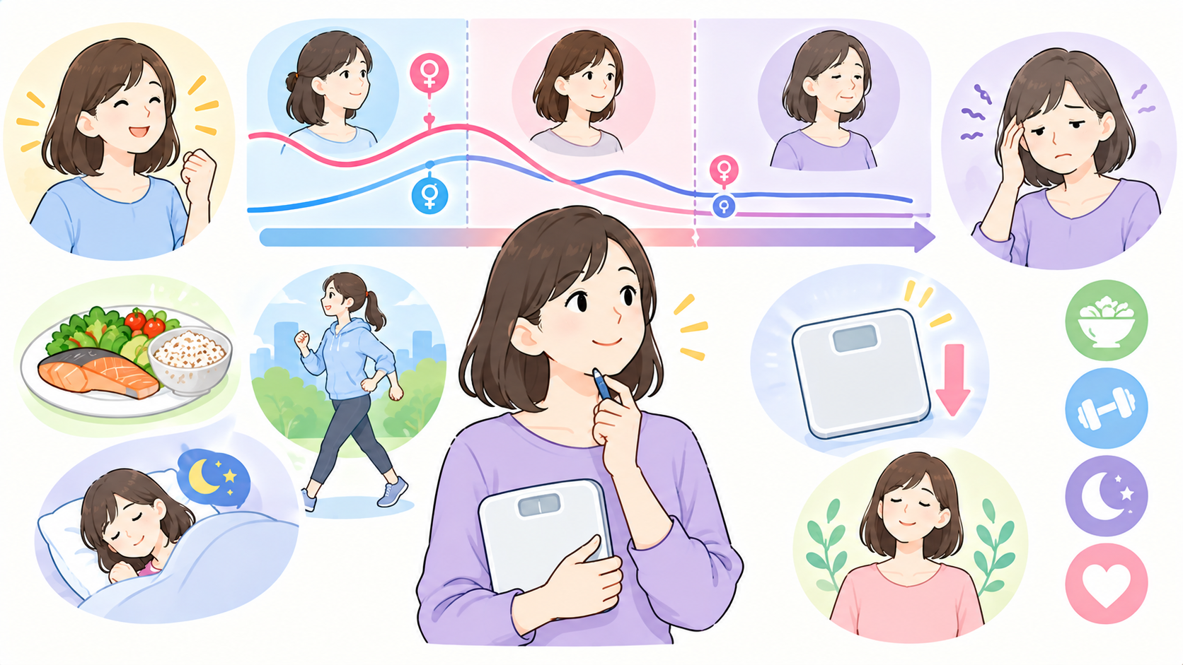 更年期のホルモン変化と健やかな体重管理