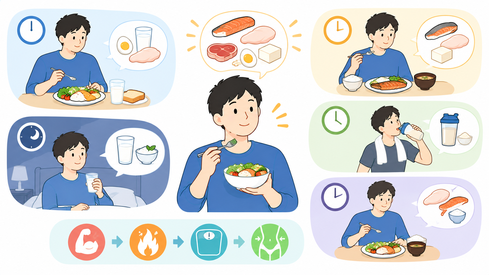 タンパク質摂取のタイミングは重要か?アナボリックウィンドウ神話を検証