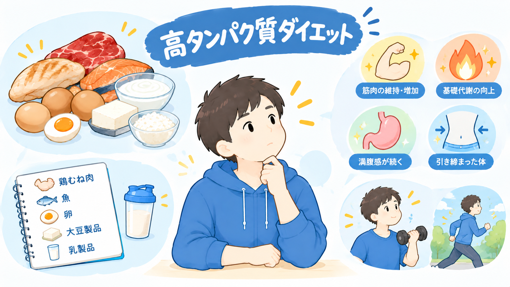 高タンパク食で痩せるのか?代謝・満腹感・長期試験・腎臓への影響を一次文献から検証する
